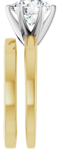 14K Yellow White 8 mm Round Solitaire Engagement Ring Mounting (9)