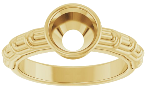 14K Yellow 7.4 mm Round Solitaire Engagement Ring Mounting (3)
