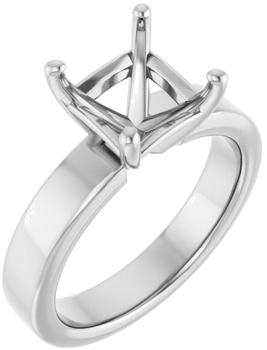 Sužadėtuvių Žiedas 10k white gold Asscher 8mm (1)