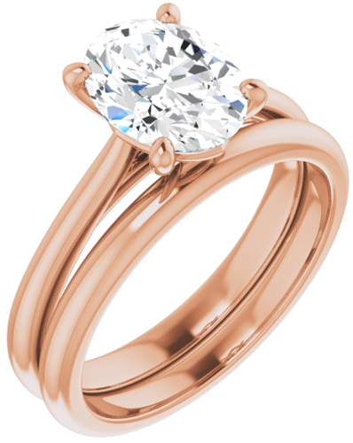 14K Rose 9x7 mm Oval Solitaire Engagement Ring Mounting (6)