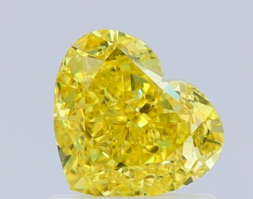 1.01 carat Fancy Vivid Yellow-VS2 Natūralus Heart Deimantas (1)