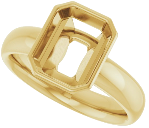 14K Yellow 9x7 mm Emerald Engagement Ring Mounting (5)