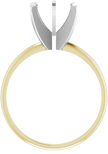 14K Yellow White 8.6-9.1 mm Round 6-Prong Solitaire Engagement Ring Mounting (2)