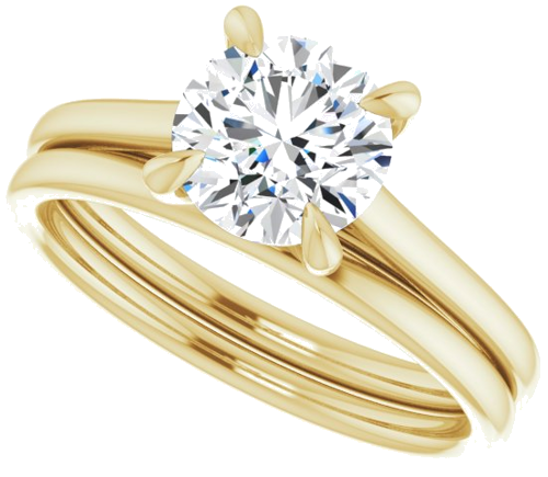 Sužadėtuvių Žiedas „Claw-Prong Solitaire“ 10k yellow gold Round 7mm (10)