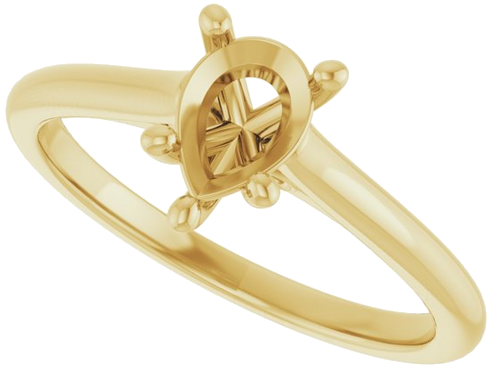 Sužadėtuvių Žiedas „Accented Infinity-Inspired“ 10k yellow gold Pear 7mm x 5mm (5)