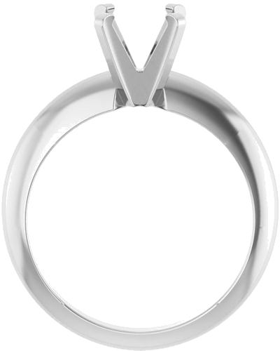 14K White 6.5 mm Round Solitaire Engagement Ring Mounting (2)