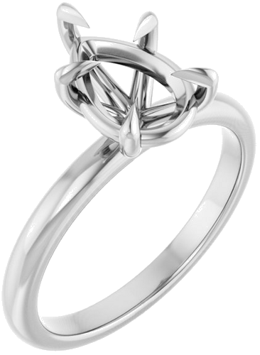 14K White 10x7 mm Pear Solitaire Engagement Ring Mounting (1)
