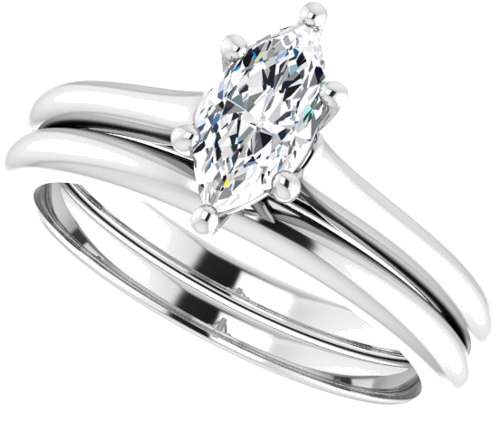 14K White 8x4 mm Marquise Solitaire Engagement Ring Mounting (10)