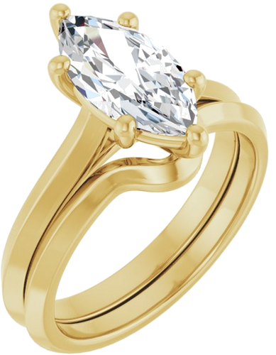 14K Yellow 12x6 mm Marquise Solitaire Engagement Ring Mounting (6)