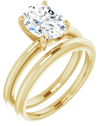 Sužadėtuvių Žiedas „Solitaire“ 417 Geltonojo Aukso Oval 9mm x 7mm (6)