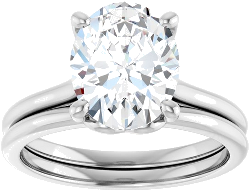 Sužadėtuvių Žiedas „Solitaire“ 585 Baltojo Aukso Oval 10mm x 8mm (8)