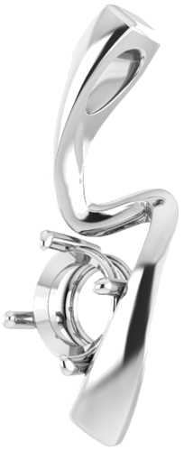 Pakabukas „Freeform Solitaire“ 585 Baltojo Aukso Round 6mm (2)