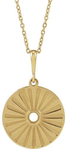 14K Yellow 3 mm Round Cabochon Starburst 16-18  Necklace Mounting (1)