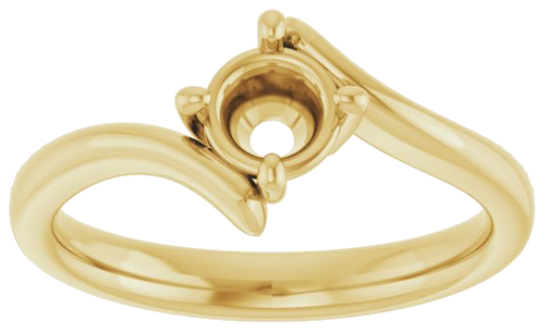 14K Yellow  5.2 mm Round Solitaire Engagement Ring Mounting (3)