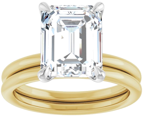 Sužadėtuvių Žiedas „Claw-Prong Solitaire“ 14k yellow/white gold Emerald 10mm x 8mm (8)