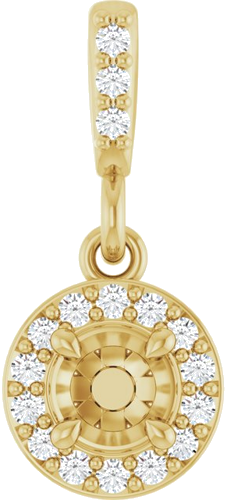 Pakabukas „Halo-Style“ 14k yellow gold Round 3.5mm (1)