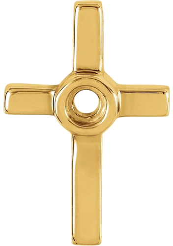 Pakabukas „Cabochon Cross“ 14k yellow gold Round 3mm (1)