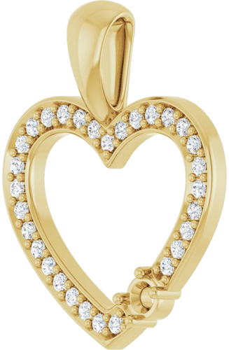 Pakabukas „Accented Family Heart“ 585 Geltonojo Aukso Round 2mm (2)