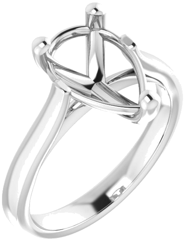 Sužadėtuvių Žiedas 14k white gold Pear 12mm x 8mm (1)