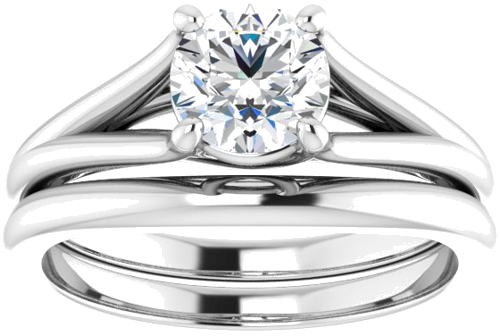 14K White 6 mm Round Solitaire Engagement Ring Mounting (8)