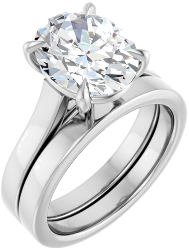 Sužadėtuvių Žiedas „Claw-Prong“ 14k white gold Oval 11mm x 9mm (6)