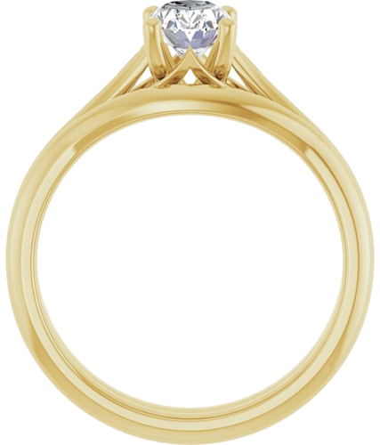 14K Yellow 7x5 mm Oval Solitaire Engagement Ring Mounting (7)