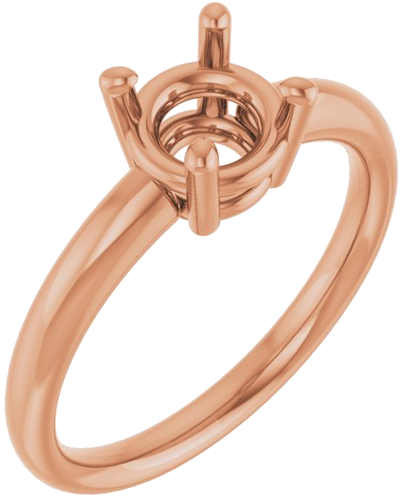 Sužadėtuvių Žiedas „Solitaire“ 14k rose gold Round 6.5mm (1)