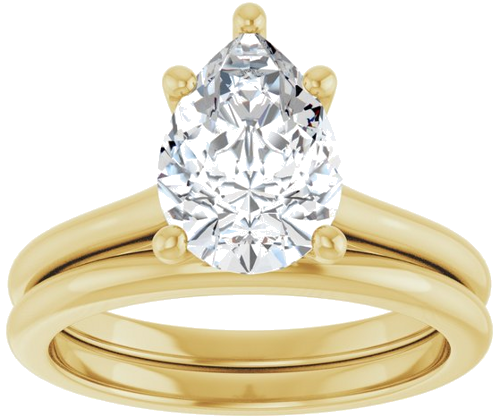 14K Yellow 10x7 mm Pear Solitaire Engagement Ring Mounting (8)