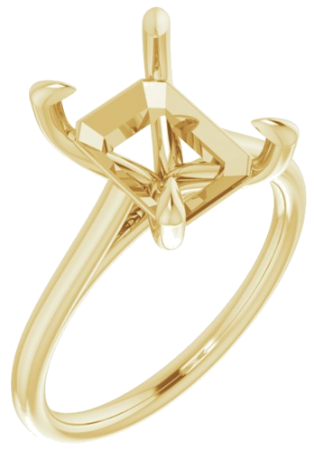 Sužadėtuvių Žiedas „Solitaire“ 585 Geltonojo Aukso Emerald 10mm x 8mm (1)