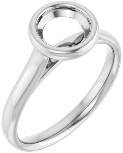 14K White  6.5 mm Round Solitaire Engagement Ring Mounting (1)