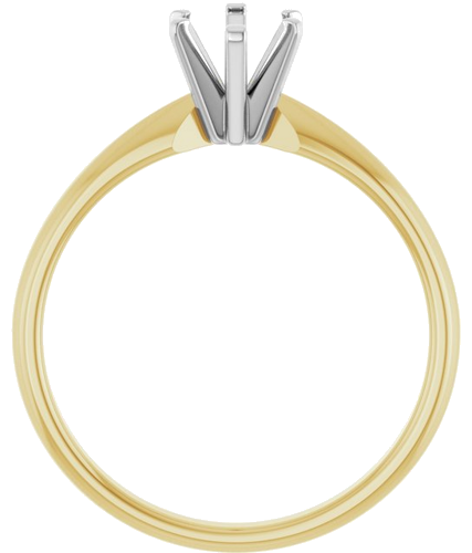 14K Yellow White 7 x 5 mm Oval Solitaire Engagement Ring Mounting (2)