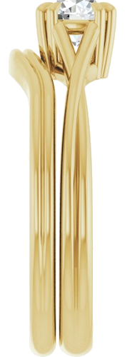 Sužadėtuvių Žiedas „Double Claw-Prong Solitaire Criss-Cross“ 18k yellow gold Round 5.2mm (9)