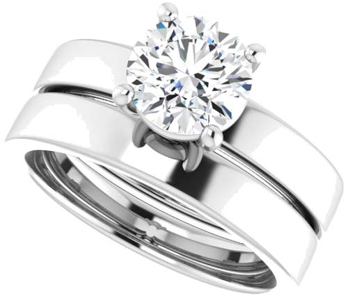 Sužadėtuvių Žiedas „Solitaire“ 14k white gold Round 7mm (10)