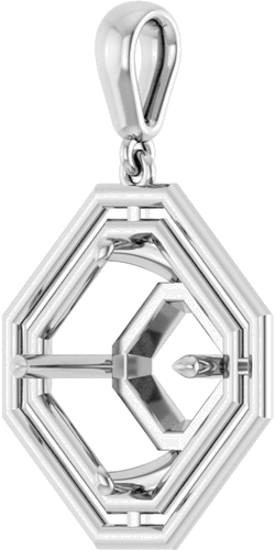 Pakabukas „Solitaire“ 925 Sidabro Asscher 10mm (2)