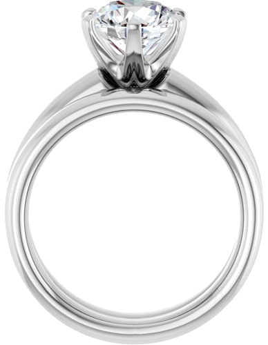 14K White 8.2 mm Round Engagement Ring Mounting (7)