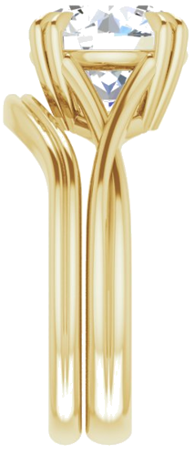 Sužadėtuvių Žiedas „Double Claw-Prong Solitaire Criss-Cross“ 14k yellow gold Round 10mm (9)