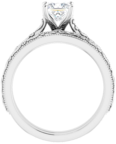 Sužadėtuvių Žiedas „Solitaire Sculptural“ 14k white gold Square 5mm (7)