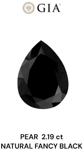 2.19 carat Fancy Black-VVS2 Natūralus Pear Deimantas (1)