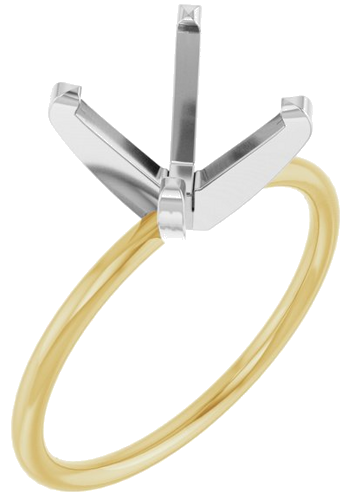 Sužadėtuvių Žiedas „Solitaire“ 14k yellow/white gold Round 9.5mm (1)
