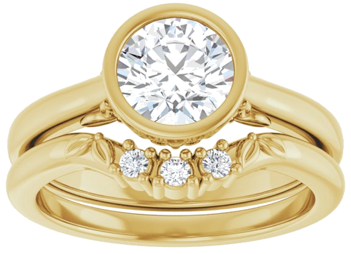 Sužadėtuvių Žiedas „Bezel-Set“ 14k yellow gold Round 6.5mm (8)