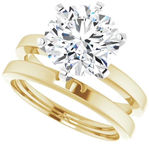 Sužadėtuvių Žiedas „Solitaire“ 14k yellow/white gold Round 9.4mm (10)