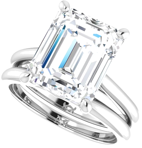 Sužadėtuvių Žiedas „Solitaire“ 585 Baltojo Aukso Emerald 11mm x 9mm (10)