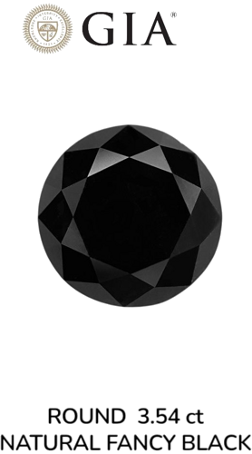 3.54 carat Fancy Black-VVS2 Excellent cut Natūralus Round Deimantas (1)