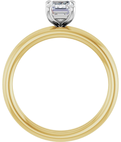 Sužadėtuvių Žiedas „Claw-Prong Solitaire“ 14k yellow/white gold Emerald 6.5mm x 4.5mm (7)