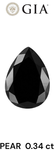 0.34 carat Fancy Black-VVS2 Natūralus Pear Deimantas (1)