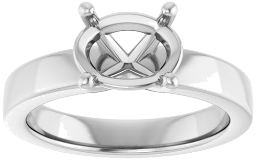 Sužadėtuvių Žiedas „Solitaire“ 585 Baltojo Aukso Oval 9mm x 7mm (3)