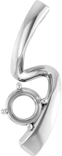 Pakabukas „Solitaire Freeform“ 10k white gold Round 5.5mm (1)