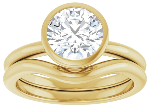 Sužadėtuvių Žiedas „Bezel-Set“ 14k yellow gold Round 7.4mm (8)