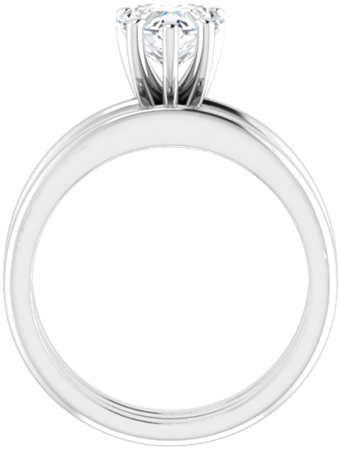 14K White  7x7 mm Heart Solitaire Engagement Ring Mounting (7)