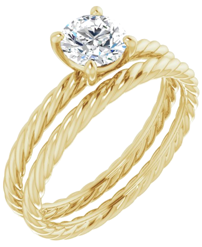 Sužadėtuvių Žiedas „Solitaire Rope“ 14k yellow gold Round 5.8mm (6)